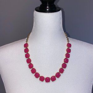 Banana Republic Adjustable Fuchsia & Gold Statement Necklace